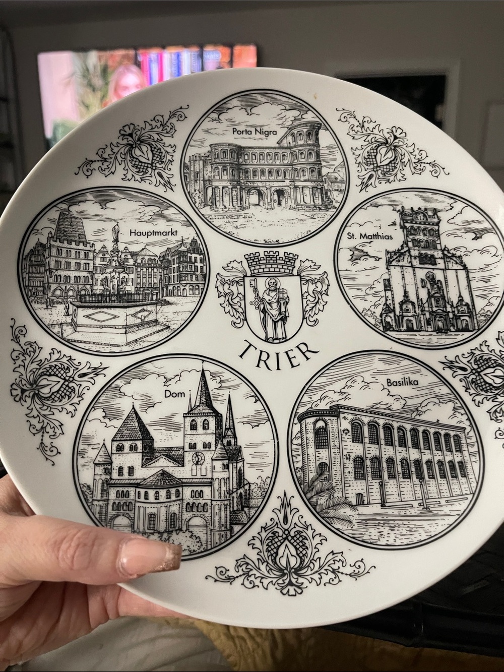 Gibson White and Black Trier Decorative Ceramic Plate